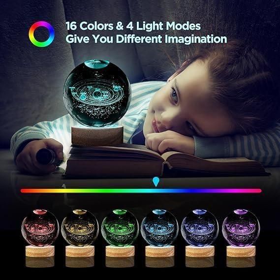 Magical 3D Crystal Lamp Ball – Mesmerising Colour-Changing Night Light for Home & Gifting