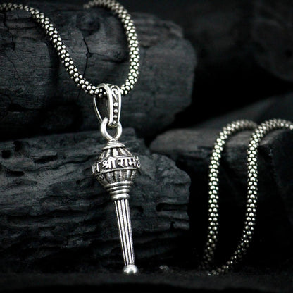 Power & Style: Lord Hanuman Oxidized Silver Chains (Pack of 4)